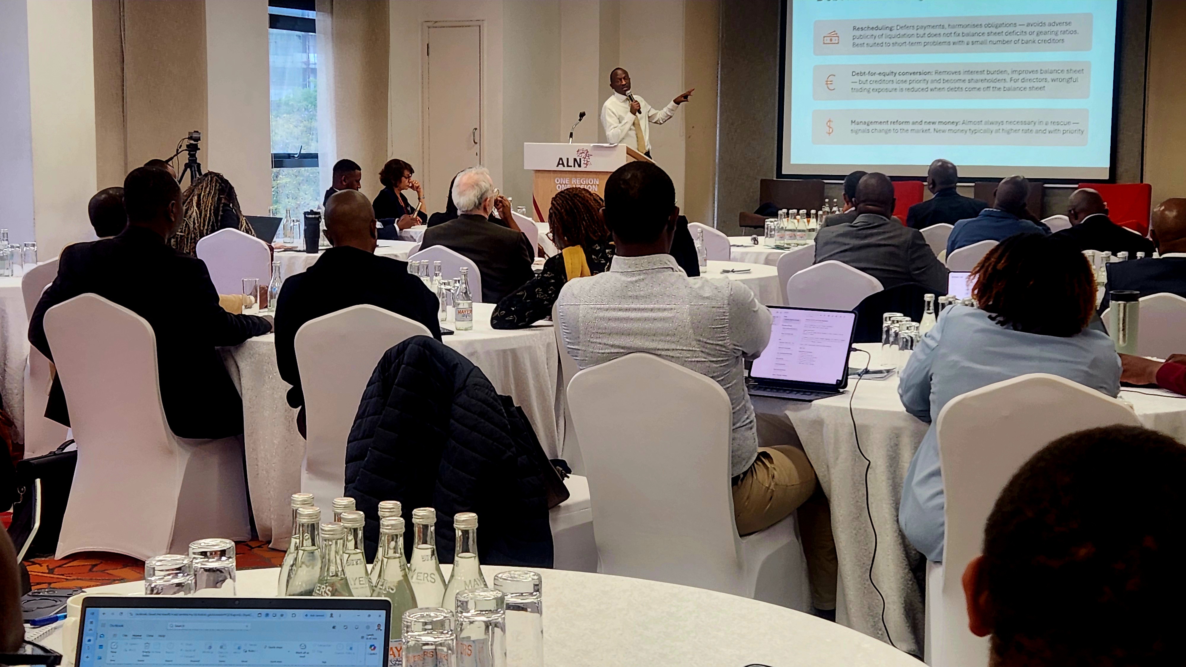 ATIK presenter explaining restructuring options to practitioners